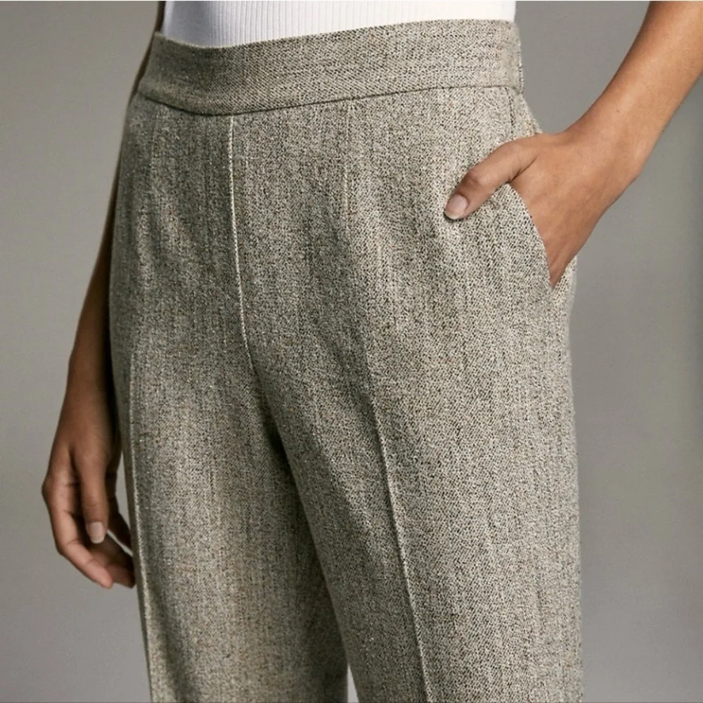 Aritzia Babaton Conan Pant Speckled Tweed Cotton Wool Silk Blend Crop Trouser 2